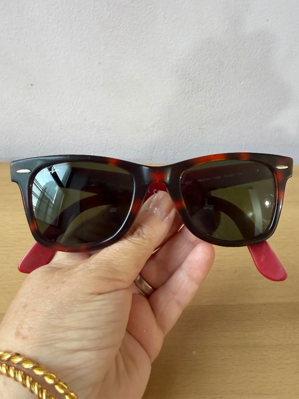 Vintage Ray-Ban RB2140 Original Wayfarer Cherry Red /Tortoise Frame Unisex Rare